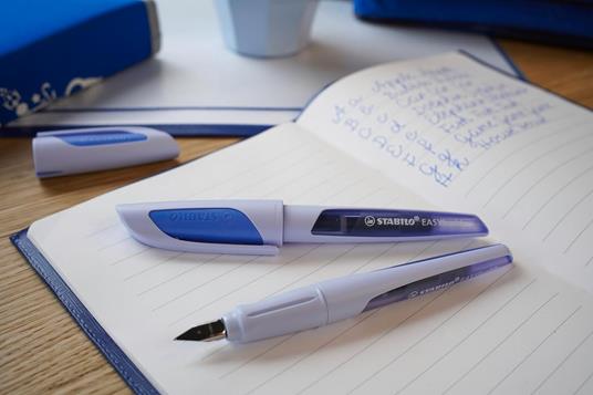 Penna Stilografica Ergonomica per bambini - STABILO EASYbuddy in Rosa Antico - Punta Standard - Cartuccia Blu inclusa - 3