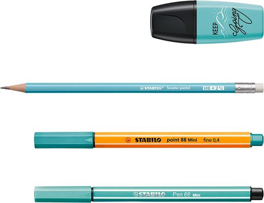 Set Creativo - STABILO Pastellove - 12 Fineliner Mini, 12 pennarelli premium Mini, 6 evidenziatori Mini, 5 matite in grafite - 2