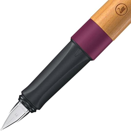 Penna Stilografica Ecosostenibile - CO2 neutral - STABILO Grow in Rosso Prugna/Ciliegio - Cartuccia inclusa - 2