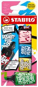 Cartoleria Evidenziatore e Marker - STABILO BOSS MINI by Snooze One - Astuccio da 5 - Rosa/Blu/Giallo/Verde/Nero STABILO