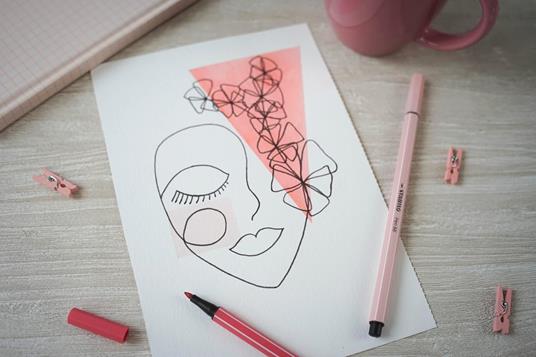 Pennarello Premium - STABILO Pen 68 - Pastellove Set - Astuccio da 15 - Colori assortiti - 6