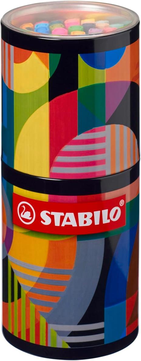 Pennarello Premium - STABILO Pen 68 - ARTY - Portapennarelli in metallo - con 45 colori assortiti - 2
