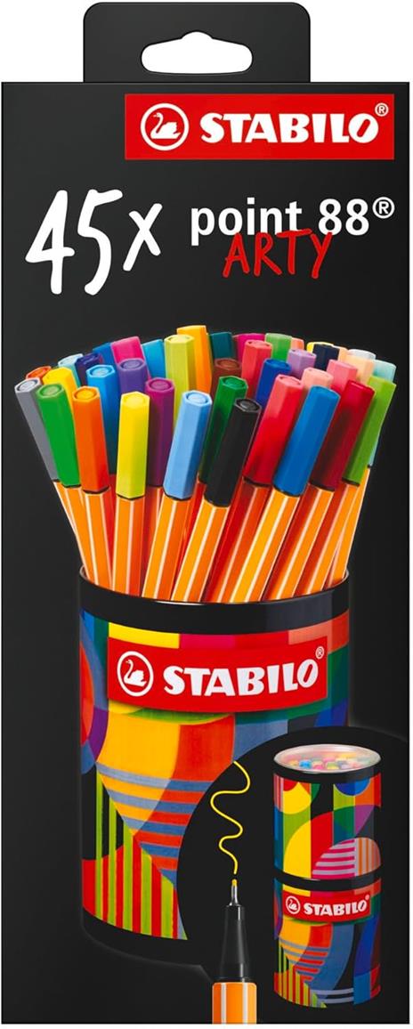 Fineliner - STABILO point 88 - ARTY - Astuccio da 45 - colori assortiti - 3