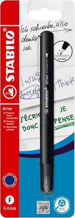 Fineliner Premium - STABILO dr!ver - Tratto Fine (0,4 mm) - Pack da 1 - Blu