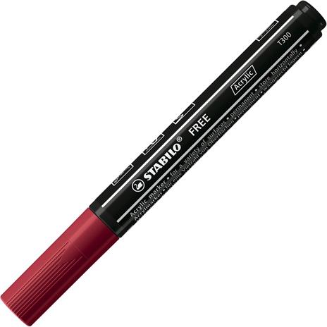 Marker acrilico - STABILO FREE Acrylic - T300 Punta rotonda 2-3mm - Urban Edition - Astuccio da 5 - Colori assortiti - 2
