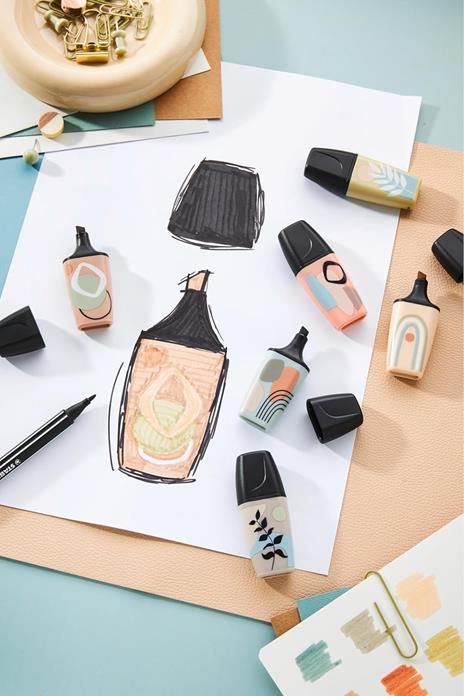 Evidenziatore - STABILO BOSS MINI Naturevibes  Pack da 5 - Colori assortiti - 6