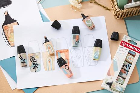 Evidenziatore - STABILO BOSS MINI Naturevibes  Pack da 5 - Colori assortiti - 7