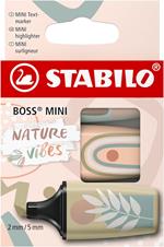 Evidenziatore - STABILO BOSS MINI Naturevibes - Astuccio da 3 - Cenere, Verde Oliva, Sabbia