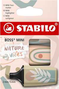Cartoleria Evidenziatore - STABILO BOSS MINI Naturevibes - Astuccio da 3 - Cenere, Verde Oliva, Sabbia STABILO
