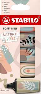 Cartoleria Evidenziatore - STABILO BOSS MINI Naturevibes - Astuccio da 5 - Colori assortiti STABILO