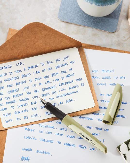 Penna Stilografica - STABILO Flow MONOCHROME in Ecru - Pack da 1 - Cartuccia inclusa - 7