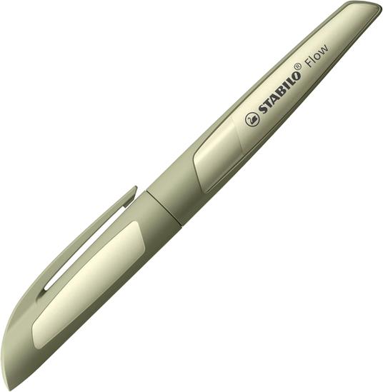 Penna Stilografica - STABILO Flow MONOCHROME in Verde Oliva - Pack da 1 - Cartuccia inclusa - 2