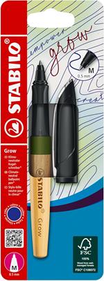 Penna a sfera Ecosostenibile - CO2 neutral - STABILO Grow in Verde Muschio/Quercia- Cartuccia inclusa