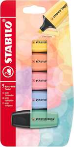 Cartoleria Evidenziatore - STABILO BOSS MINI Pastel - Pack da 5 - Colori assortiti STABILO