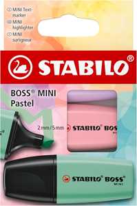 Cartoleria Evidenziatore - STABILO BOSS MINI Pastel - Astuccio da 3 - Glicine, Rosa Antico, Verde Menta STABILO