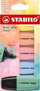 Cartoleria Evidenziatore - STABILO BOSS MINI Pastel - Astuccio da 5 - Colori assortiti STABILO