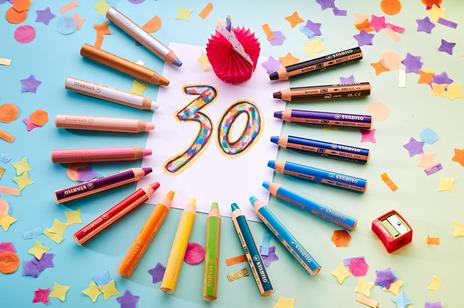 Matita colorata Multi-Funzione - STABILO woody 3 in 1 - 30 Years Edition - Unicorno - Astuccio da 6 - con Temperino - 4
