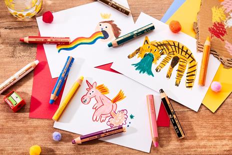 Matita colorata Multi-Funzione - STABILO woody 3 in 1 - 30 Years Edition - Astuccio da 10 - con Temperino - 6