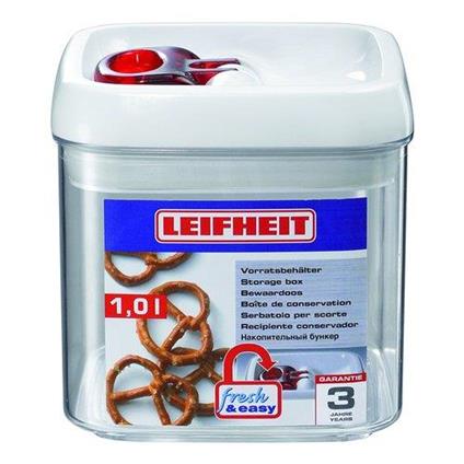 Leifheit 31209 recipiente per cibo Rettangolare Scatola 1 L Rosso, Trasparente, Bianco 1 pz