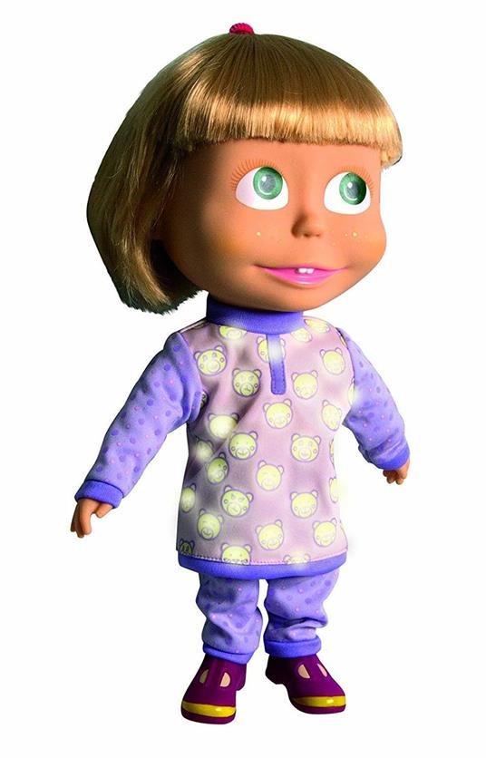 Masha E Orso. Bambola Masha 23 Cm Day & Night Con 2 Melodie Giorno E Notte. Incluso Un Pigiamino Glow In The Dark - 7
