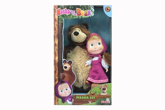 Masha E Orso. Set Bambola Masha 23 Cm Con Peluche Orso 43 Cm