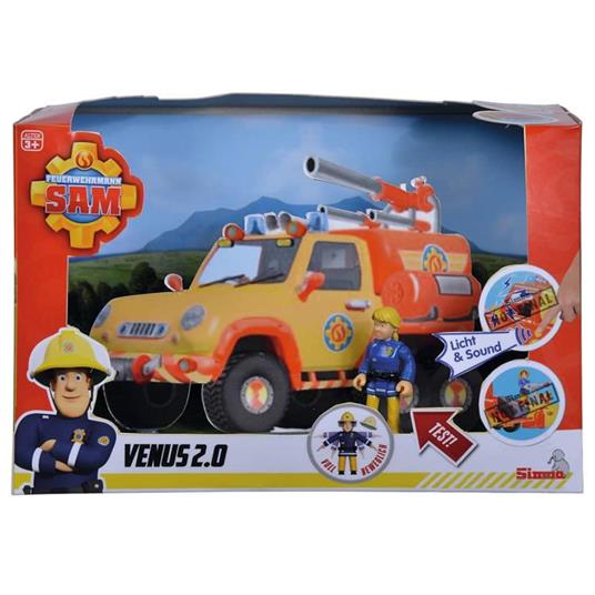 Simba Toys Camion dei Pompieri Giocattolo con Pompiere Sam Venus 2.0