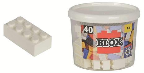 Blox. Mattoncini Piccoli 4x2. Barattolo 40 pezzi Colore Bianco - 2