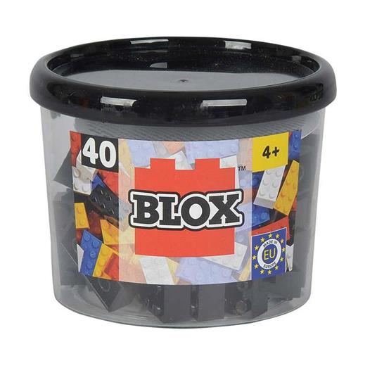 Blox. Mattoncini Piccoli 4x2. Barattolo 40 pezzi Colore Nero - 2