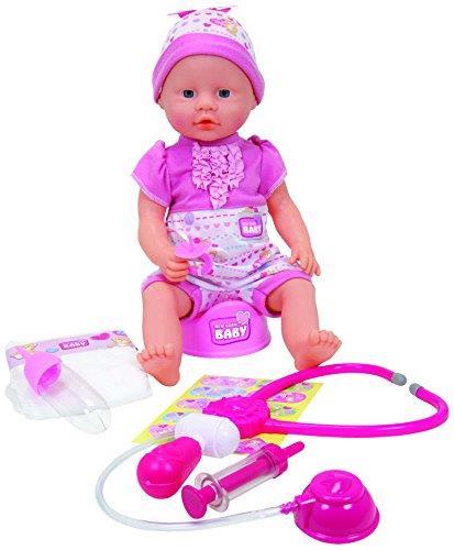 New Born Baby. Bambola Bebè Visita Medica 38 Cm con Accessori Dottore