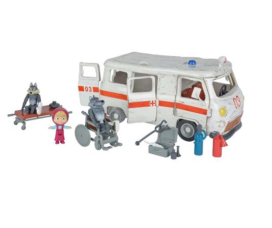 Masha e Orso. Playset Ambulanza con Masha e Due Lupi - 3