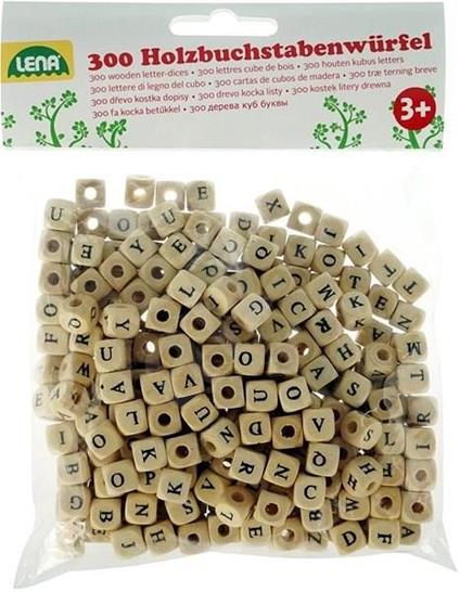 Perle in Legno cubi ABC , 300 pezzi