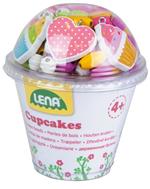 Set Perle in Legno Cupcake, Rosa
