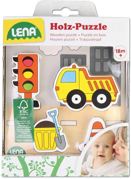 Lena 32163 Puzzle in legno con Kipper, multicolore, ca. 14 x 2,5 x 18 cm