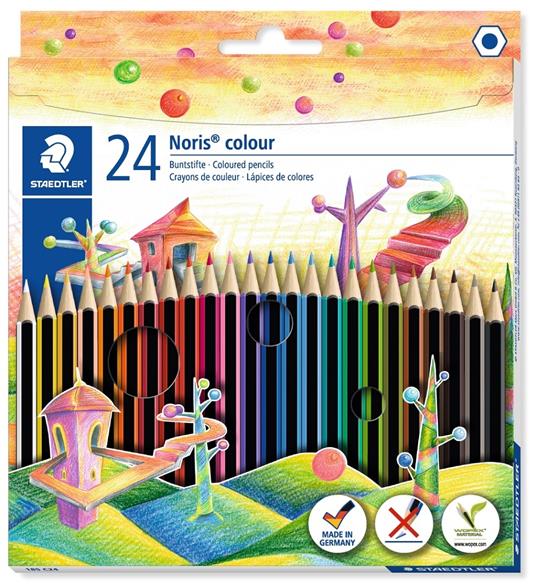 Pastelli Staedtler Noris colour. Confezione 24 matite colorate assortite - 12