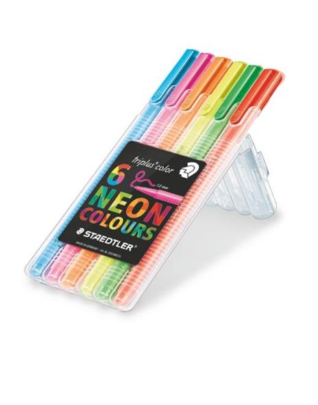 Pennarelli Staedtler triplus neon color. Staedtler Box con 6 colori neon
