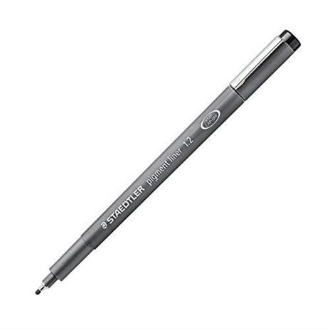 STAEDTLER penne Pigment Liner, inchiostro nero, punta in metallo, larghezza tratto 1.2 mm, ideali per disegno tecnico, confezione da 10, 308 12-9