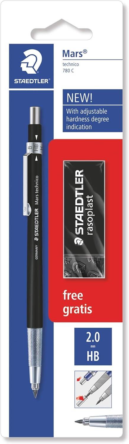 1 portamine Mars technico 2 mm + 1 gomma rasoplast black - 2