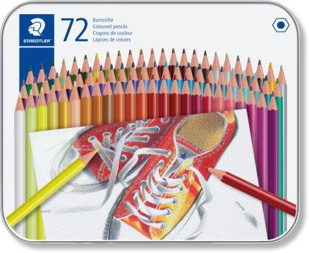 Astuccio in metallo, con 72 matite, colori assortiti - 2