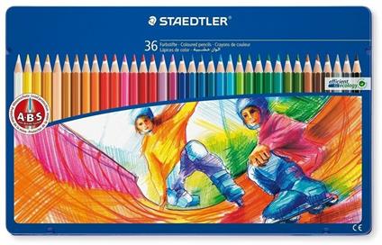 Matite colorate Staedtler Noris Club. Astuccio in metallo 36 matite colorate