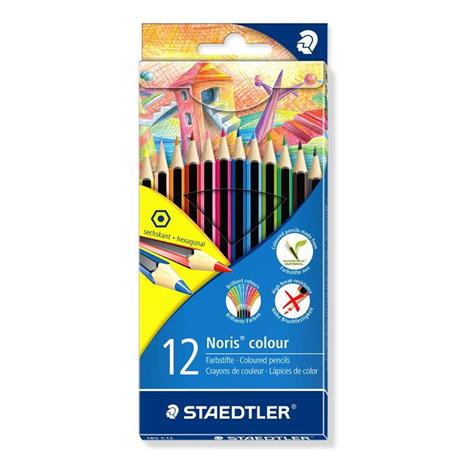 Pastelli Staedtler Noris colour. Confezione 12 matite colorate assortite - 75