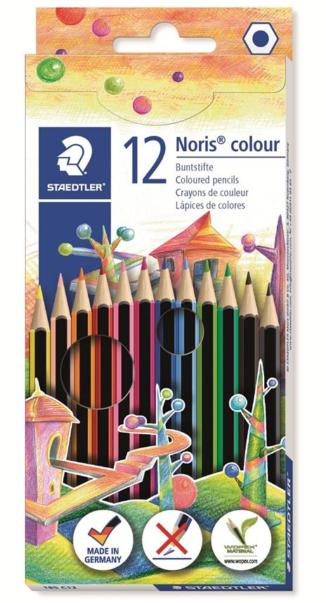 Pastelli Staedtler Noris colour. Confezione 12 matite colorate assortite - 98