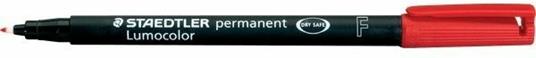 Penna a punta sintetica Staedtler Lumocolor Permanent rosso punta fine 0,6 mm