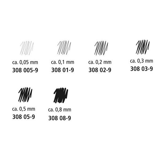 Pennarelli fineliner Staedlter Pigment liner. Staedtler Box con 6 pennerelli a tratti assortiti - 14