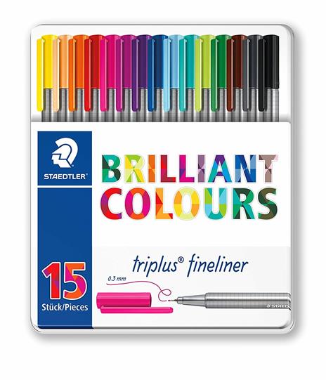Pennarelli Fineliner Staedtler Brilliant Colours. Confezione 15 colori assortiti - 6