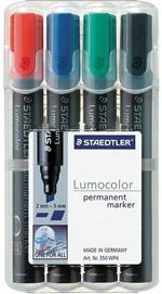 Marcatore Staedtler Lumocolor Permanent punta a scalpello 2-5 mm. Confezione 4 colori assortiti