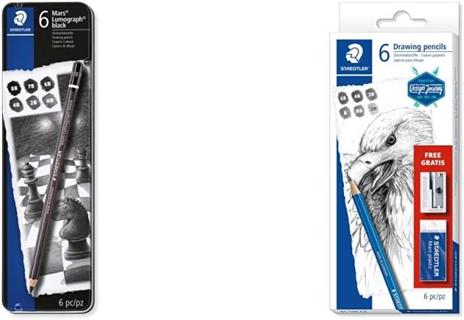 6 matite Lumograph + gomma e temperino omaggio - 4