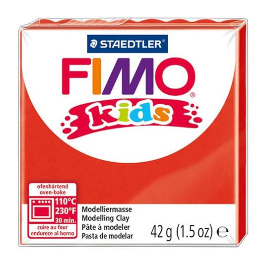 Fimo Kids Rosso 42g Pasta Modellante Modellabile Hobby Scuola Arte Decoupage - 9