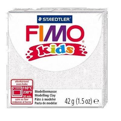 panetto fimo kids 42gr bianco glitter