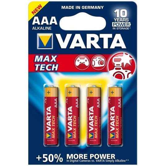 Batterie Alcaline Varta AAA 1.5Vmax Tech 4-Vescica - 9