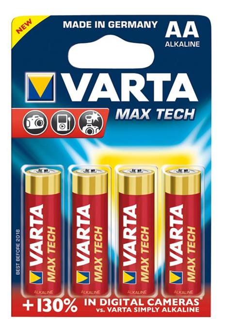 Batterie Alcaline Varta AA 1.5Vmax Tech 4-Vescica - 10